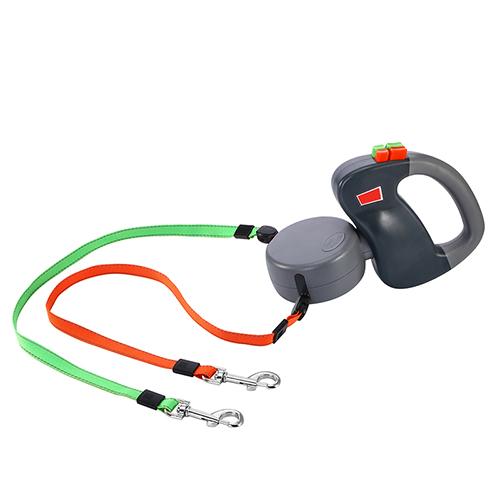Retractable Dual Dog Walking Leash – Nylon, Auto-Retract, All Seasons