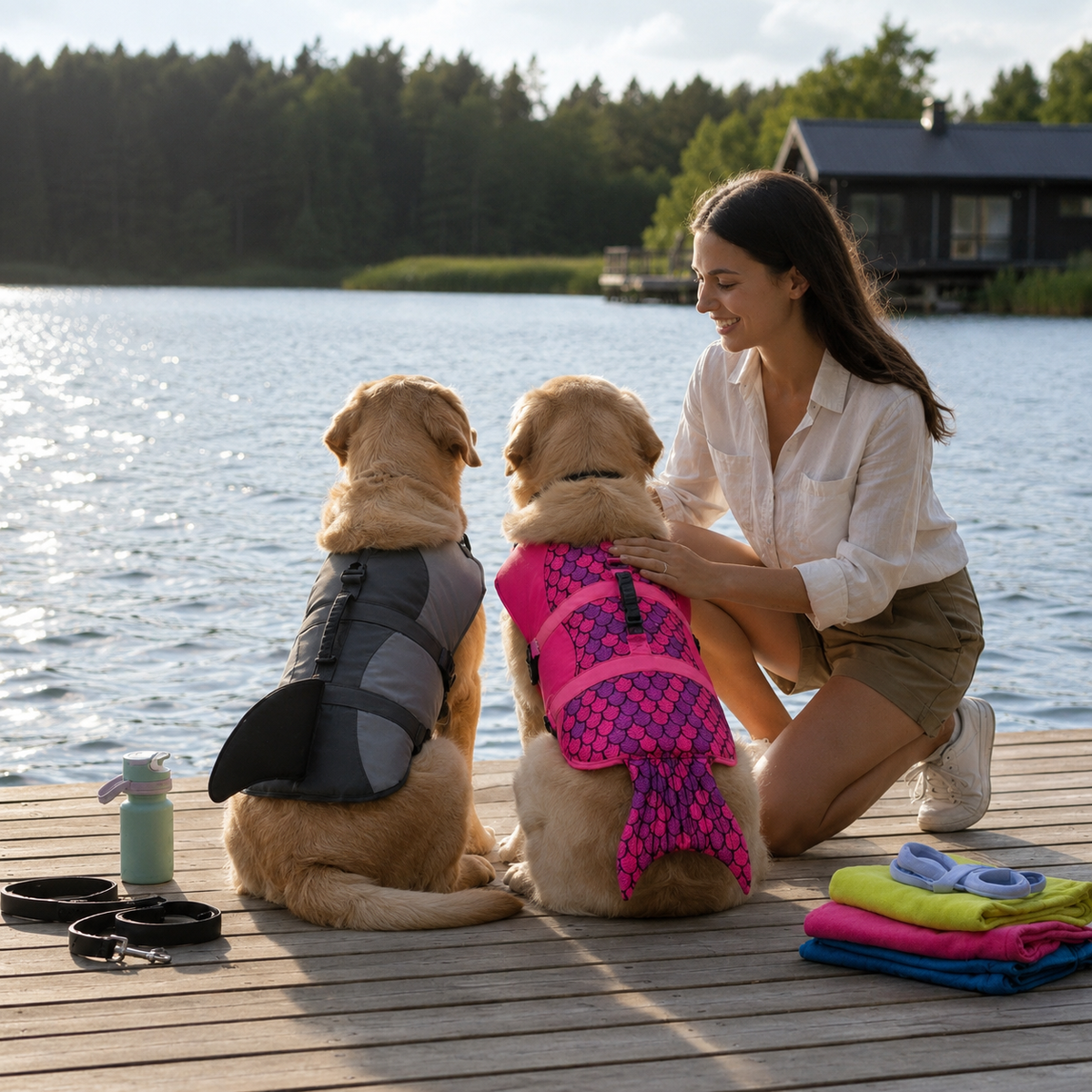 Dog Life Jacket Swim Vest – Buoyant Safety Harness - Furlouve