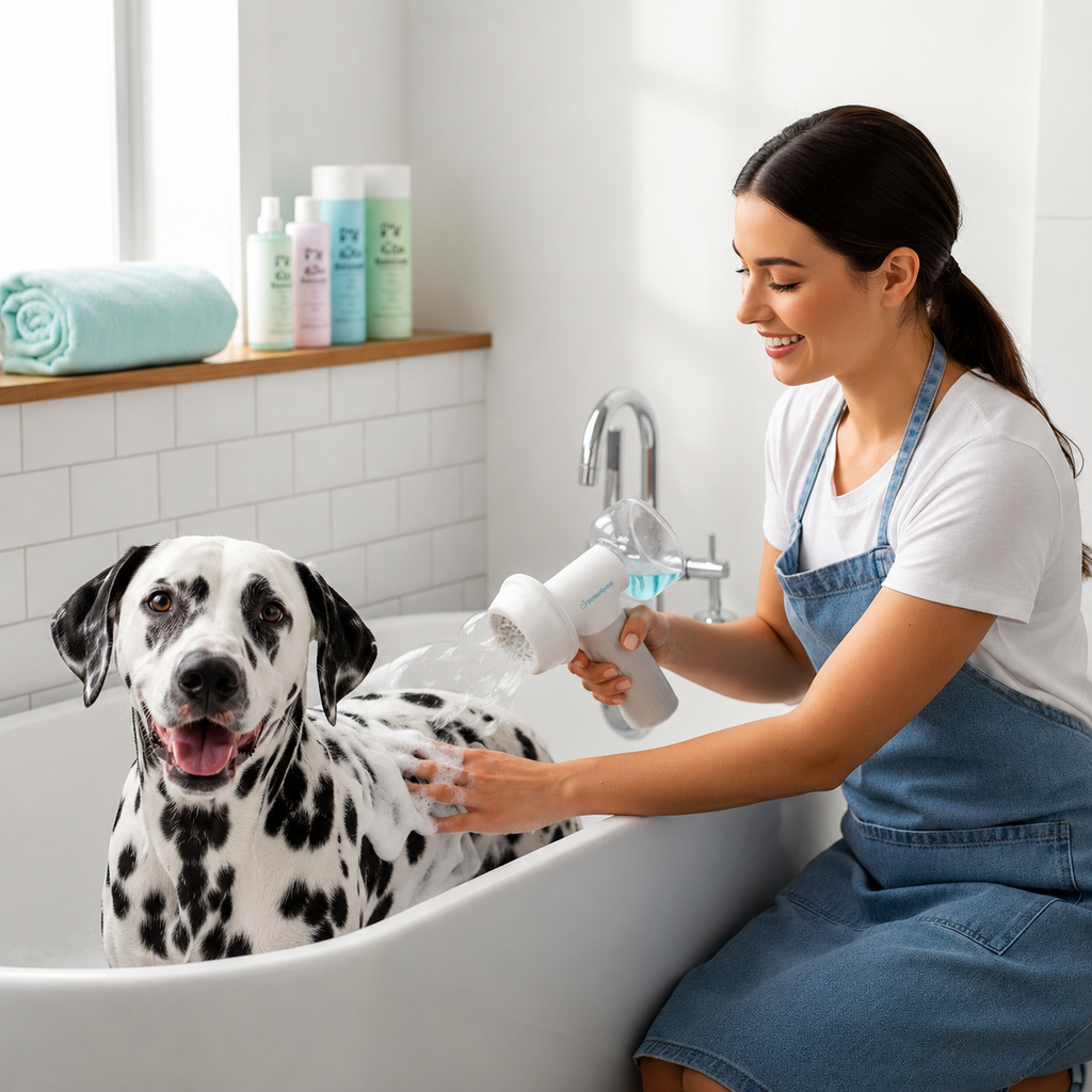 Automatic Foaming Pet Bath Brush With Soap Dispenser Furlouve