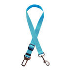 Furlouve blue adjustable nylon pet car seat belt with metal buckle and swivel snap clip