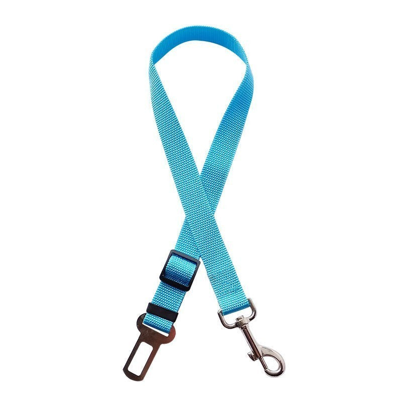 Furlouve blue adjustable nylon pet car seat belt with metal buckle and swivel snap clip