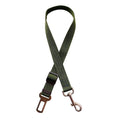 Furlouve adjustable green nylon pet car seat belt with metal buckle and swivel snap clip