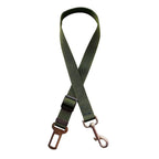 Furlouve adjustable green nylon pet car seat belt with metal buckle and swivel snap clip