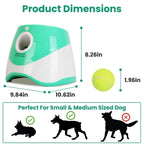 Furlouve white and green automatic dog ball launcher with 3 distance settings, perfect for small to medium dogs.