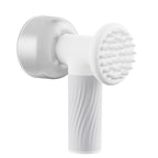 Furlouve white automatic foaming pet bath brush with silicone bristles and soap dispenser. Ideal for dogs and cats.