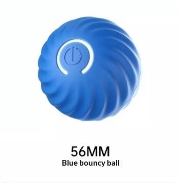 Furlouve blue durable rubber chew ball toy for dogs, bite-resistant and teeth-cleaning, 56mm