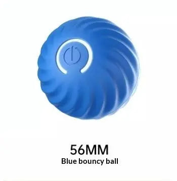 Furlouve blue durable rubber chew ball toy for dogs, bite-resistant and teeth-cleaning, 56mm