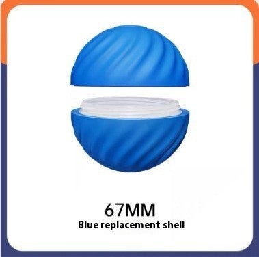Furlouve blue durable rubber dog chew ball toy, bite-resistant and teeth-cleaning, 67mm replacement shell.