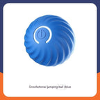 Furlouve blue rubber gravitational jumping ball toy for dogs, bite-resistant and teeth-cleaning.