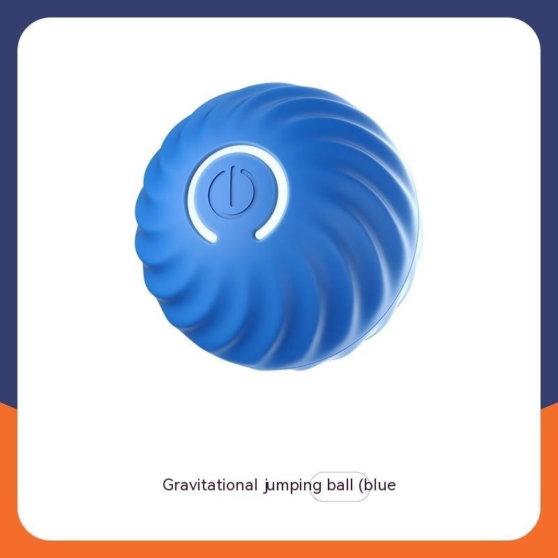 Furlouve blue rubber gravitational jumping ball toy for dogs, bite-resistant and teeth-cleaning.