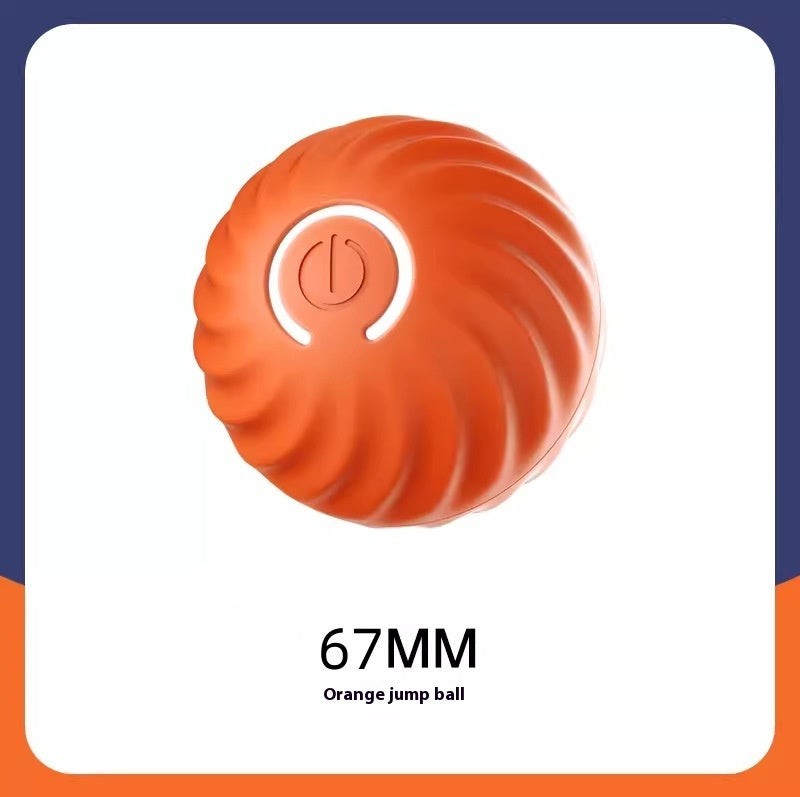 Furlouve orange durable rubber dog chew ball toy, 67mm, bite-resistant and teeth-cleaning