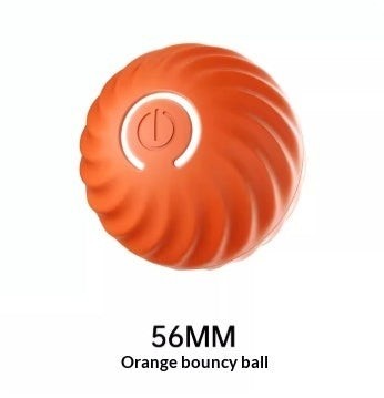 Furlouve orange durable rubber dog chew ball toy, bite-resistant and teeth-cleaning