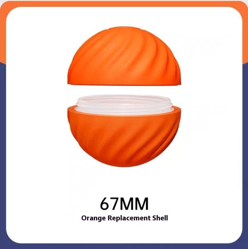 Furlouve orange rubber replacement shell for a dog chew ball toy, 67mm