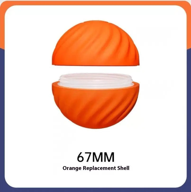 Furlouve orange rubber replacement shell for a dog chew ball toy, 67mm