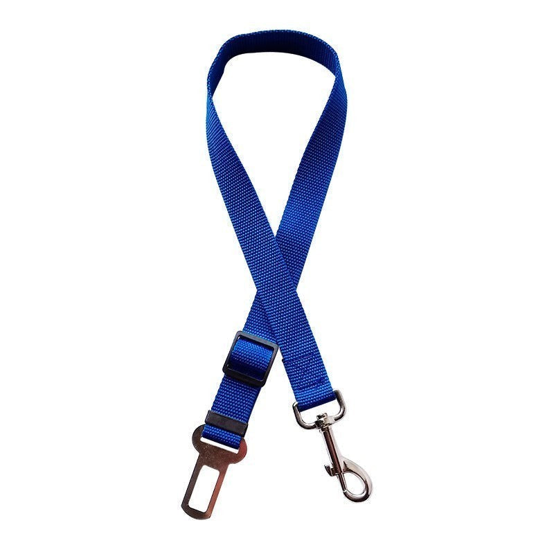 Furlouve blue adjustable nylon pet car seat belt with metal buckle and swivel snap clip