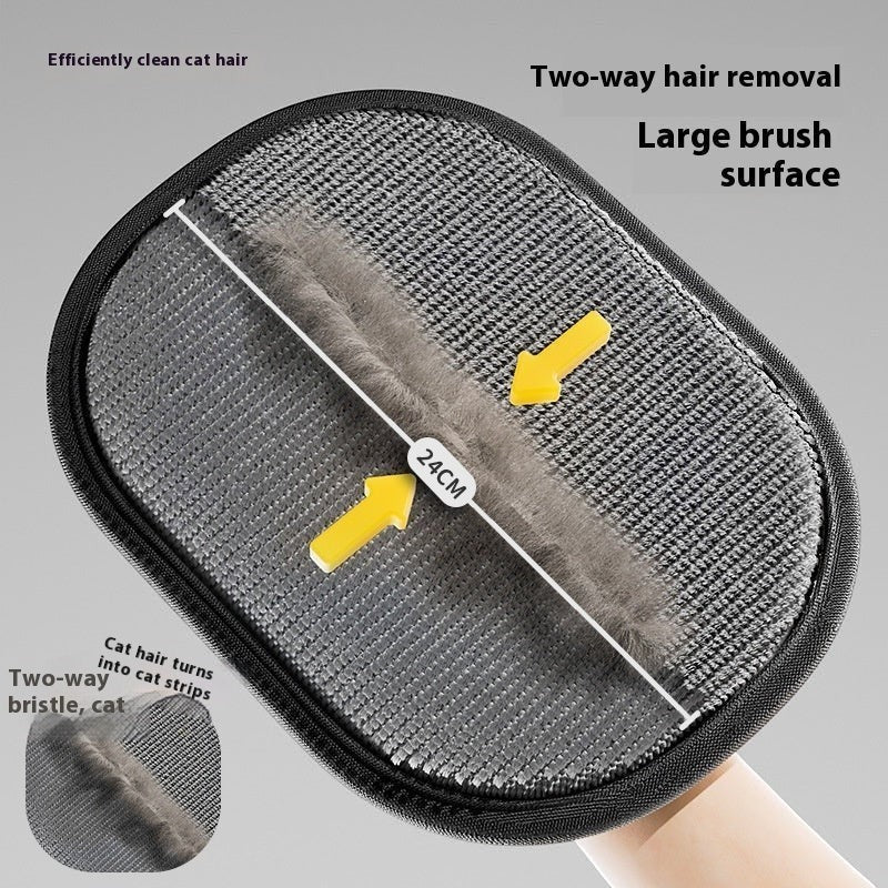 Furlouve Pet Hair Removal Glove with two-way cleaning surface and soft velvet material.