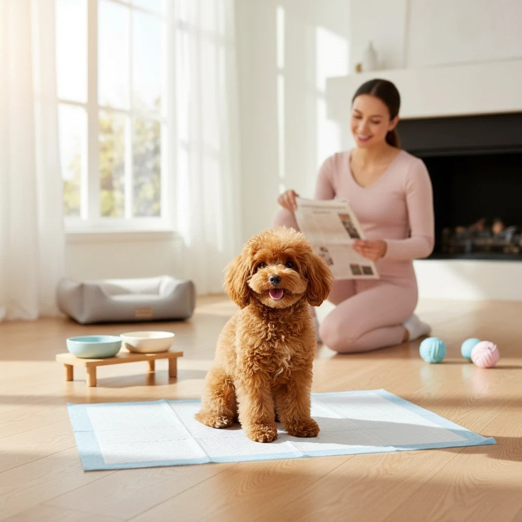Furlouve puppy and kitten training pads, super absorbent, leak-proof, 5-layer protection, quick dry, odor-eliminating.