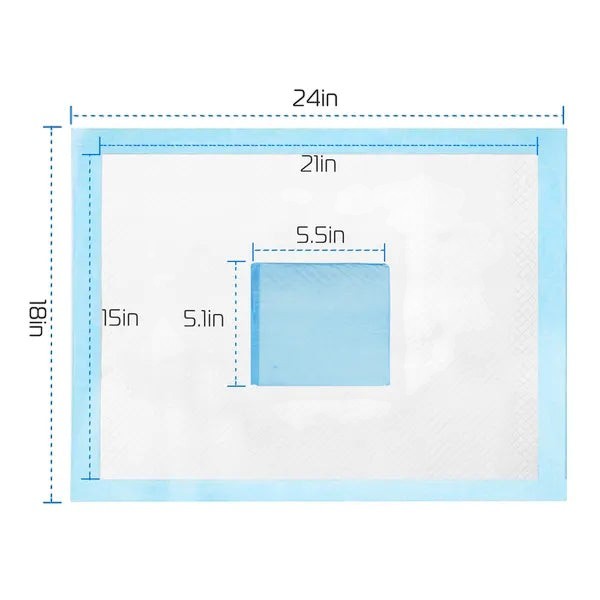 Furlouve puppy and kitten training pads, 50-pack, super absorbent, leak-proof, 5-layer protection, quick-dry surface.