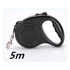 Furlouve black retractable dog leash with one-touch brake and 5m nylon rope