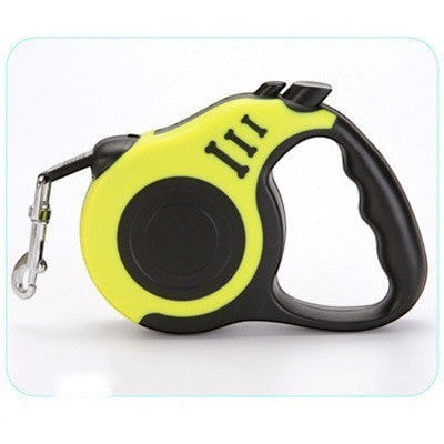 Furlouve yellow and black retractable dog leash with one-touch brake and auto-retract feature.
