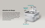 Furlouve Smart Wireless Pet Water Dispenser with stainless steel tray and clear water tank, faucet-like stream.