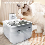 Furlouve Smart Wireless Pet Water Dispenser, white, with induction activated water flow for cats and dogs.