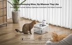 Furlouve Smart Wireless Pet Water Dispenser with self-circulating system and induction activation. White plastic.