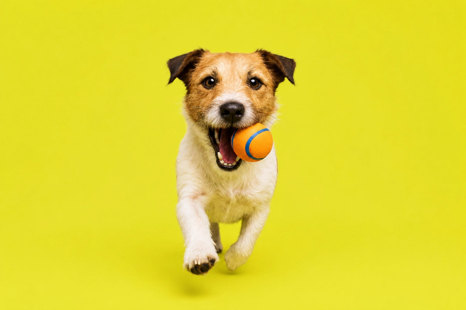 Dog playing with a ball